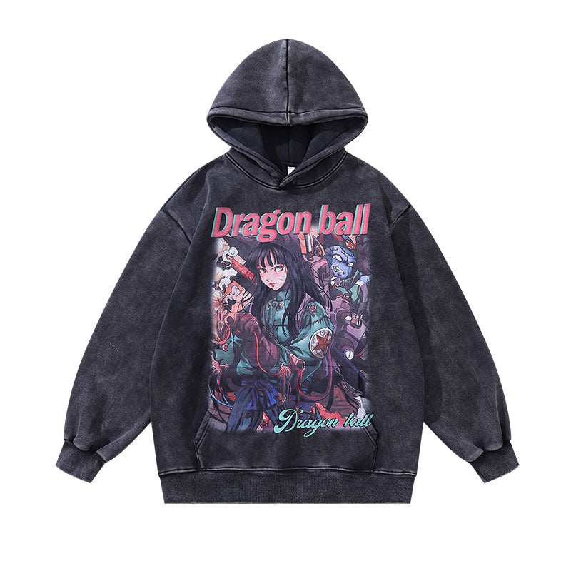 Men Hoodie Cartoon Printing plus Velvet Casual Hooded Sweater