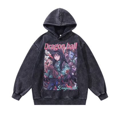 Men Hoodie Cartoon Printing plus Velvet Casual Hooded Sweater