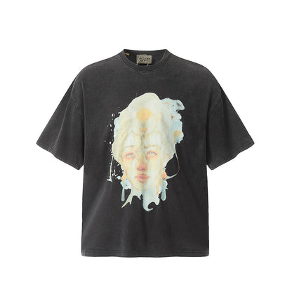 Unisex T-Shirts GALLERY DEPT Vintage Old Goddess Print Printed Loose T-Shirt