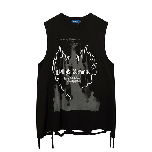 Men Vest Oversize Men's Loose Sleeveless T-shirt