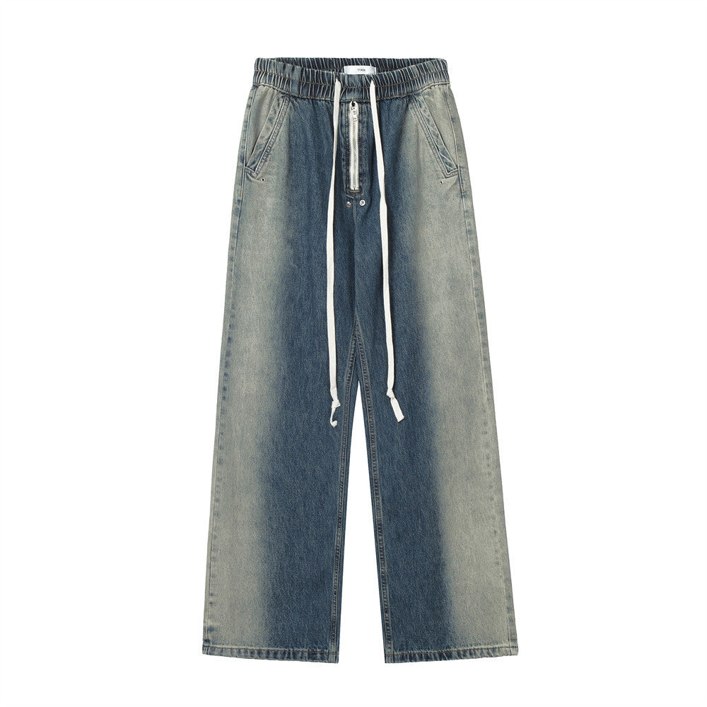 Men Jeans Tie-Dye Gradient Loose Cool
