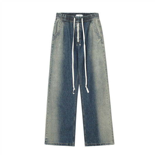Men Jeans Tie-Dye Gradient Loose Cool