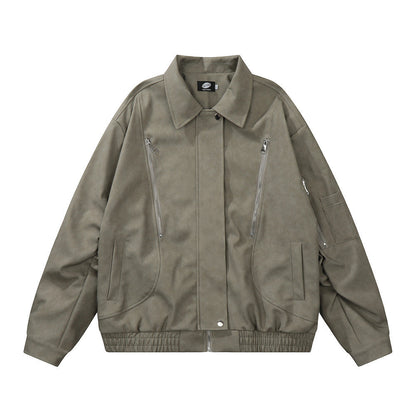 Men Jacket Coat Vintage Motorcycle Clothing Leather Coat Zipper Pilot PU Leather Jacket