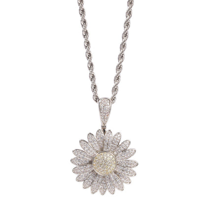 Jewelry Rotatable Zircon Sunflower Full Diamond Necklace snowflake Angel Pieces Royalty St. Valentine's