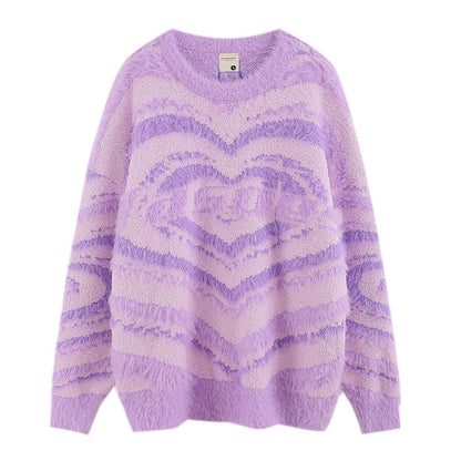 Women Sweater Japanese Fresh Sweet Wind Gradient Color Knitted Sweater