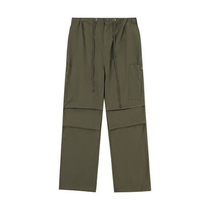 Men Sweatpants Quick-Drying Pleated Exercise Casual Pants Loose Solid Color