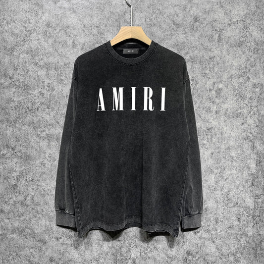 Amiri Long-Sleeve Shirt Vintage Distressed Long Sleeve T-shirt