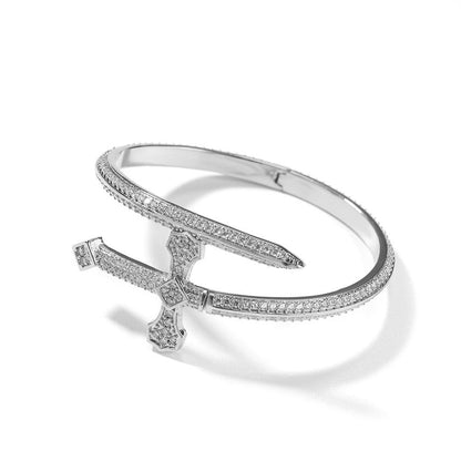 Bracelet Sword of Justice Bracelet Copper Zircon Full Diamond Trend Armament Jesus Pieces Spectrum