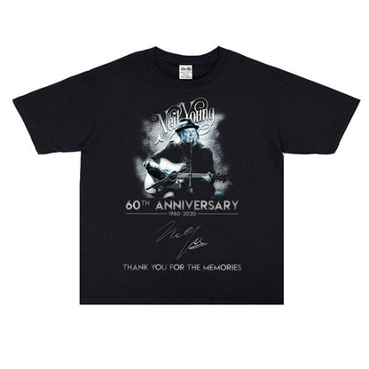 Rock Star T Shirt Neil Percival Young Poster Print T-shirt Short Sleeve round Neck