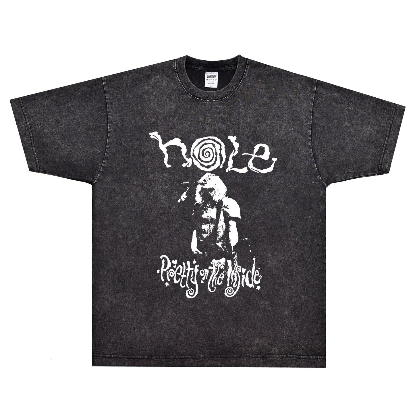 Rock Star T Shirt Hole Live through This T-shirt Rock American Loose Vintage Short Sleeve