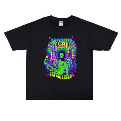 Rock Star T Shirt Johnny Allen Hendrix Jimi Rock T-shirt Short Sleeve Loose Personality