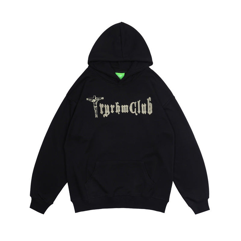 Men Hoodie Punk Print Hip Hop Hooded Sweatshirt