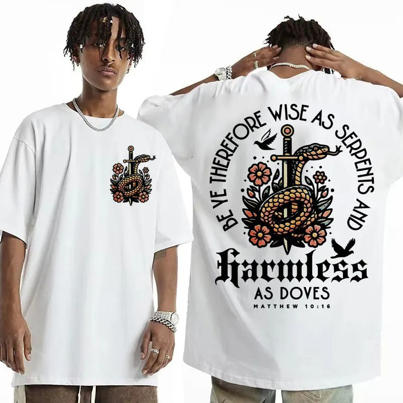 Mens Christian Aesthetic T-shirt Bible Verse