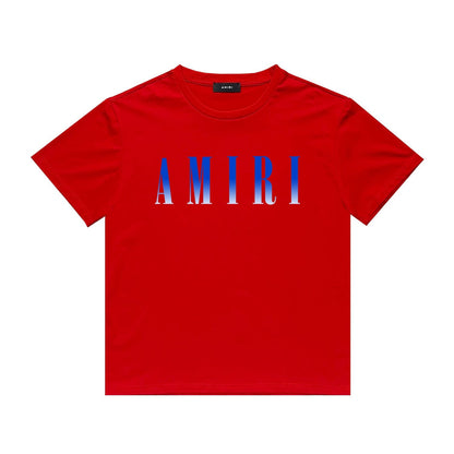 Amiri T Shirt Gradient Letter Flower Casual Short Sleeve T-shirt