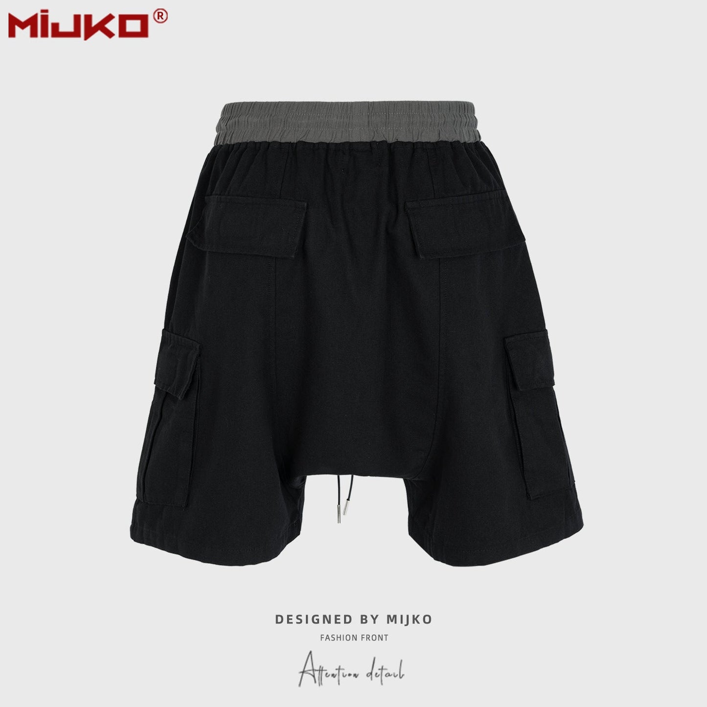 MIJKO Mens Shorts Drawstring Casual Unisex Shorts