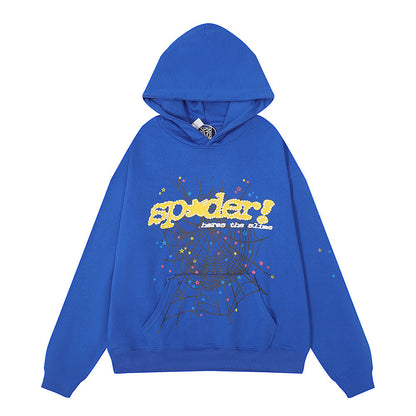 Sp5der Hoodie Cobweb Puff Print Pure Cotton