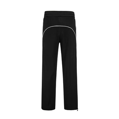 Men Sweatpants Sports Casual Pants Side Striped Stitching Elastic Waist Straight Sweatpants Loose Trousers