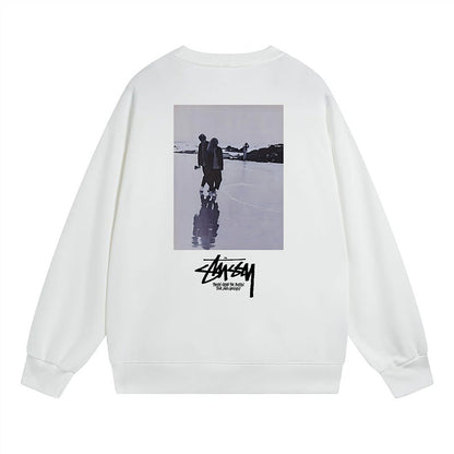 Stussy Sweatshirts Autumn/Winter Fleece Couple Sweatshirts