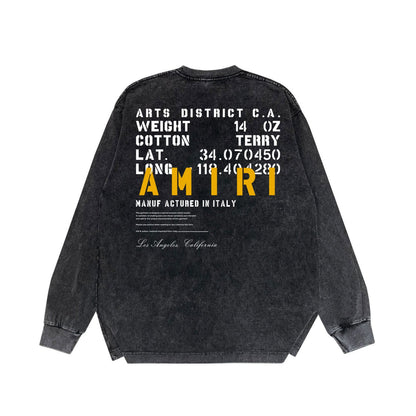 Amiri Long-Sleeve Shirt Vintage Distressed Long Sleeve T-shirt