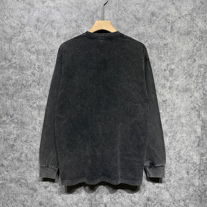 Amiri Long-Sleeve Shirt Stars Pattern Vintage Distressed Long Sleeve T-shirt