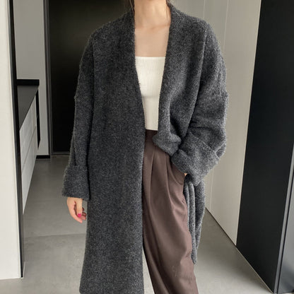 Women Cardigan Sweater Autumn and Winter Woolen Coat Baggy Coat Long Sleeve Jacket K331
