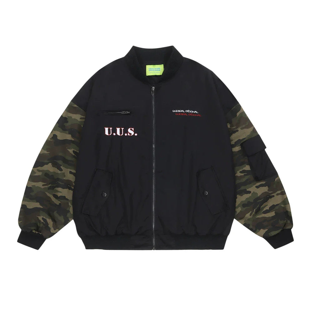 Men Jacket Coat Stitched Camouflage Workwear Jacket Men's Autumn and Winter Baseball Uniform