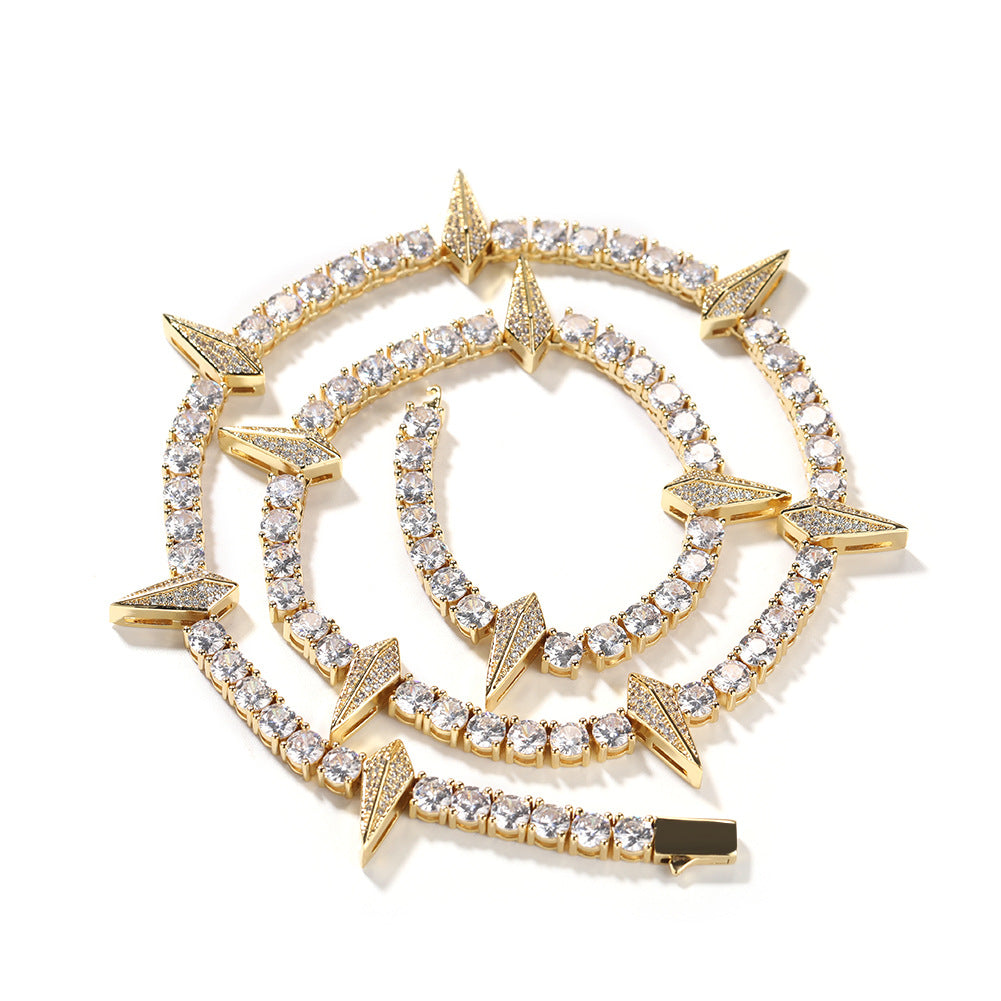 Jewelry Hip Hop Rap Panther Necklace Zircon Spectrum Night light
