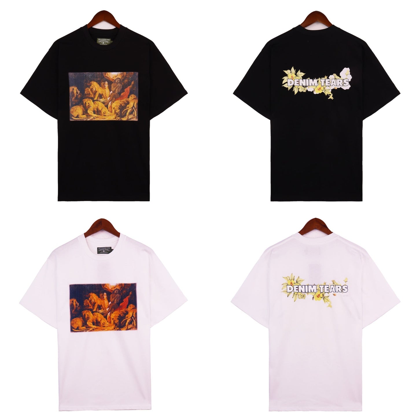 Denim Tears T Shirts Letter Portrait Short Sleeve T-Shirt