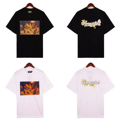 Denim Tears T Shirts Letter Portrait Short Sleeve T-Shirt