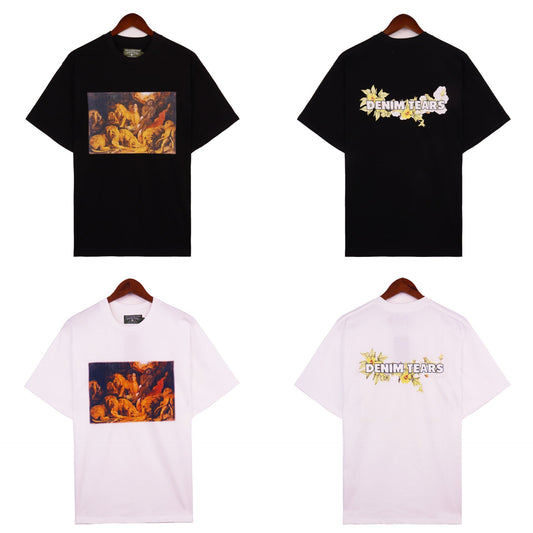 Denim Tears T Shirts Letter Portrait Short Sleeve T-Shirt