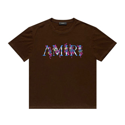 Amiri T Shirt Casual Hip Hop High Street round Neck Short Sleeve T-shirt