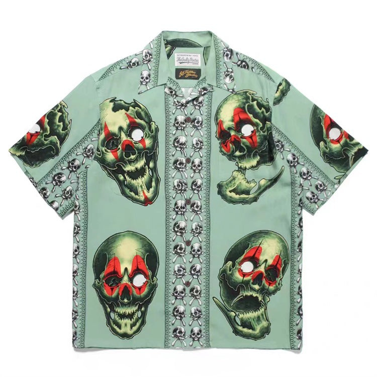 GUILTYPARTIES TIGER Shirts STUDIO Tattooed Skull, Short Sleeve Shirt