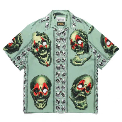 GUILTYPARTIES TIGER Shirts STUDIO Tattooed Skull, Short Sleeve Shirt
