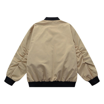 Men Jacket Coat Color Contrast Patchwork Overalls Jacket Men's Vibe Baseball Uniform