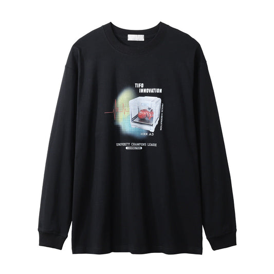 Men Long Sleeve T-shirt Creative Printing Leisure