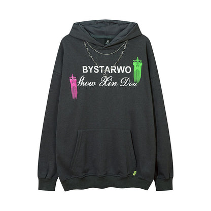Men Hoodie Hiphop Cartoon Hooded Sweatshirt Men and Women