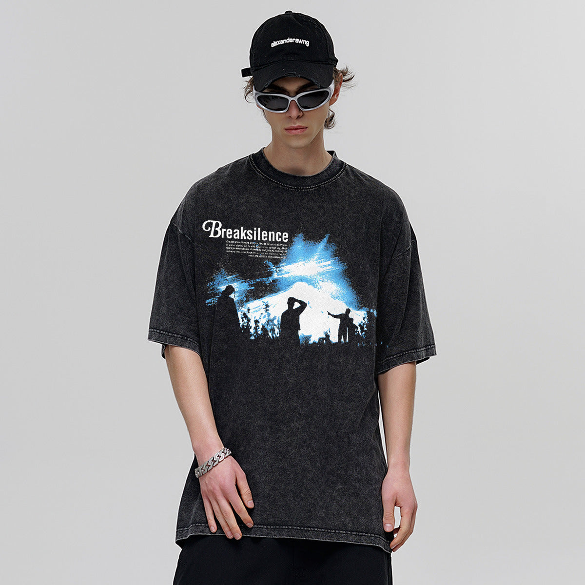 Vintage T-shirts BREAKSILENCE American washed and old summer short-sleeved t-shirts
