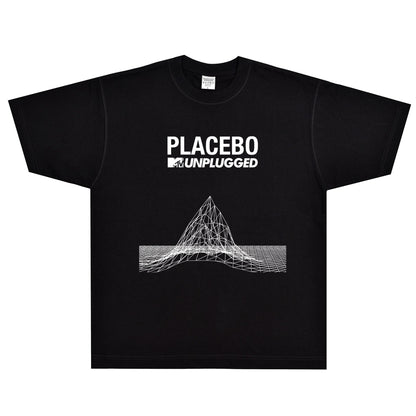 Rock Star T Shirt Placebo MTV round Neck Cotton T-shirt Placebo Band Rock Loose Printed Short Sleeve