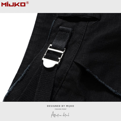 MIJKO Mens Shorts Casual Shorts Frayed Shorts