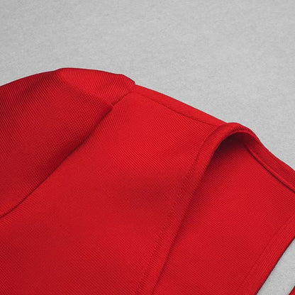 Women Evening Dress V-neck Bandage Dress Long Sleeve Simple Hollow Dress
