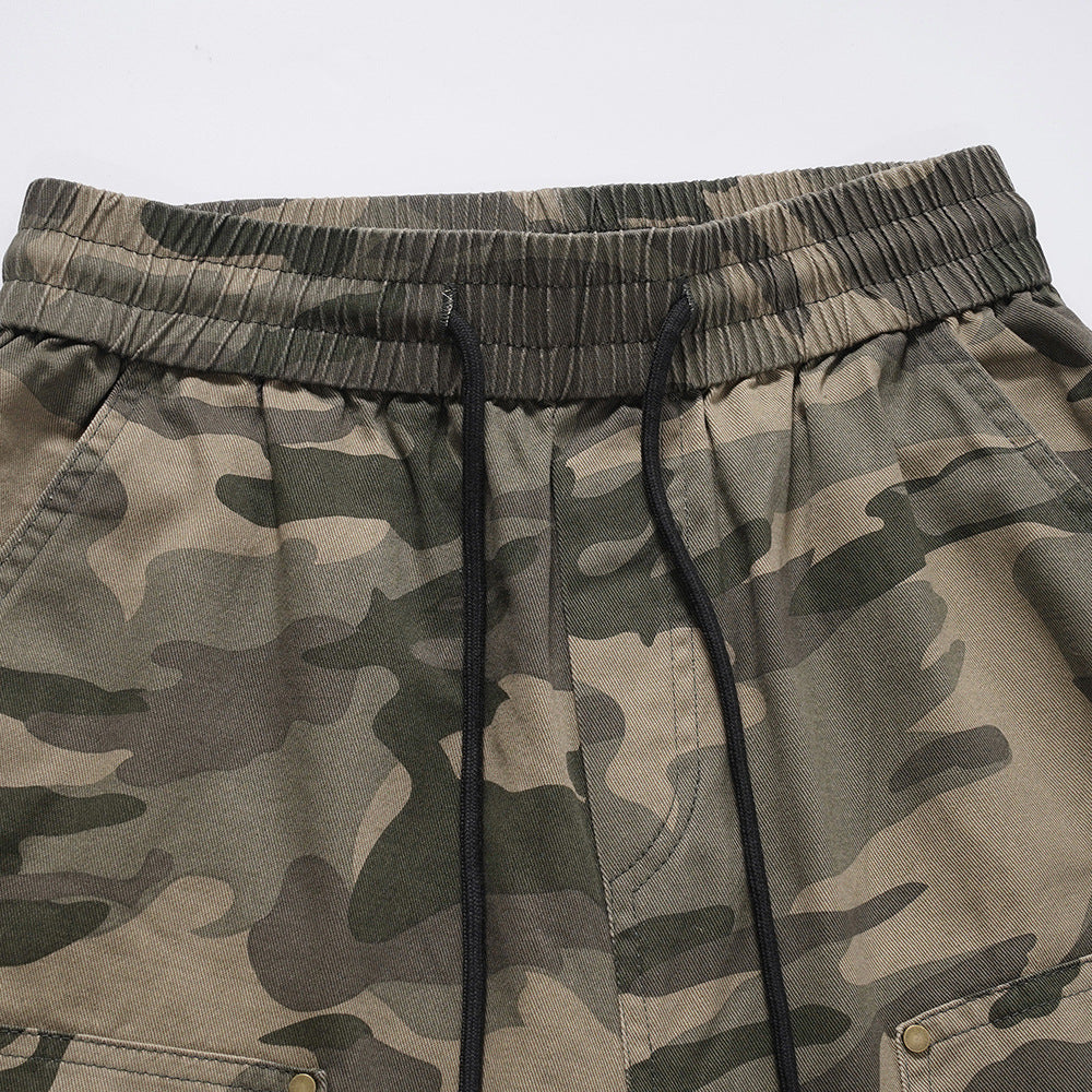 Men Shorts Camouflage Casual Shorts Summer Retro Workwear