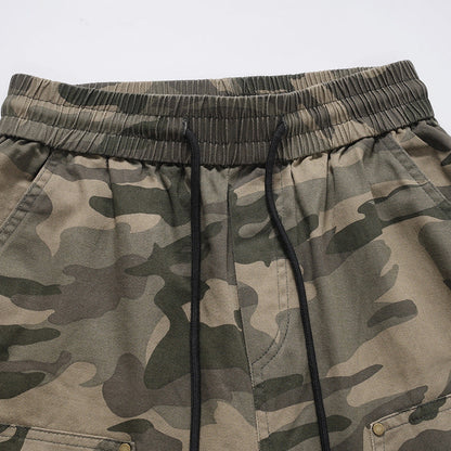 Men Shorts Camouflage Casual Shorts Summer Retro Workwear