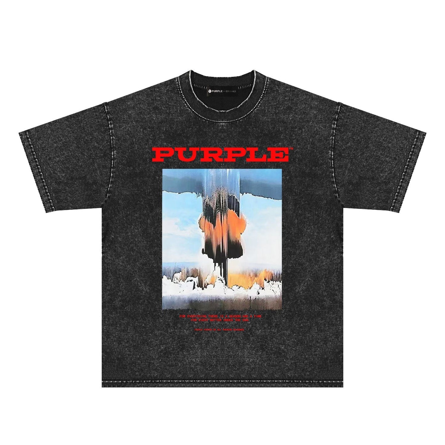 Purple Brand Distressed T Shirts Short Sleeve