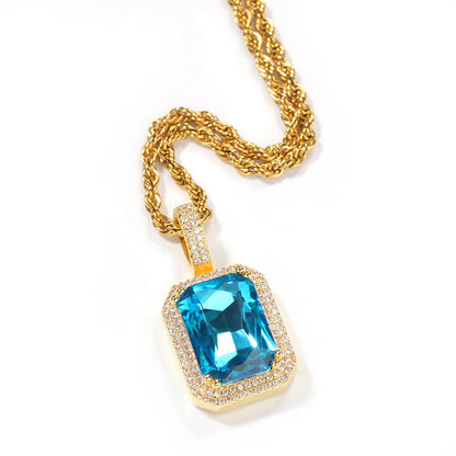Jewelry Mocha Fluorescent Gemstone Pendant Necklace ins Spectrum St. Valentine's Royalty