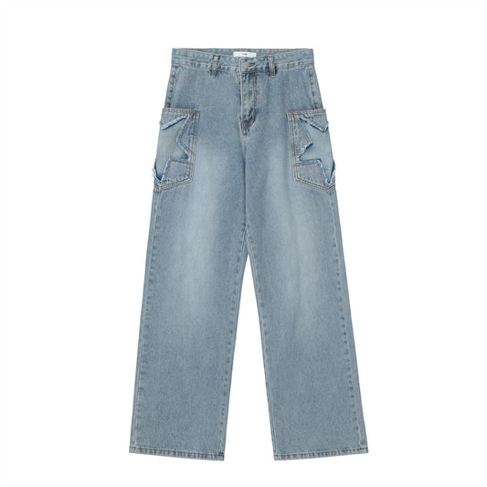 Men Jeans Patch Loose