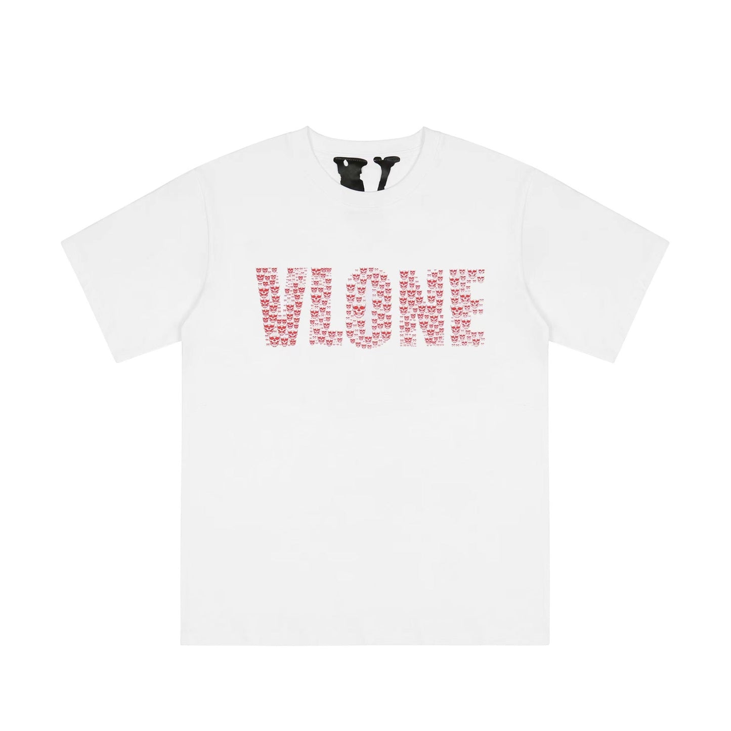 Vlone T Shirts Skull Large V Printed Short Sleeve T-shirt Men and Women Couple High Street Loose Half Sleeve