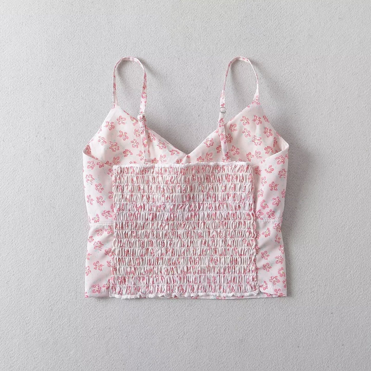 Women Tops Summer Floral Strap Top Backless Sexy Vest