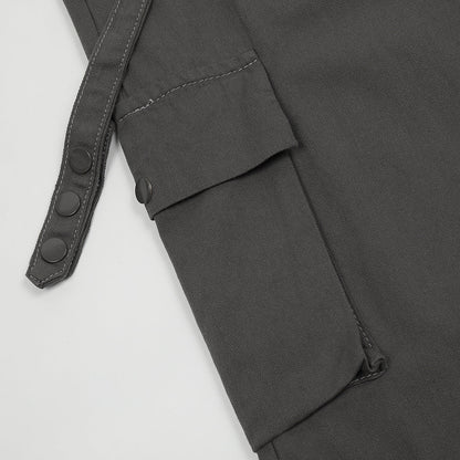 Men Sweatpants Casual Pants Men's Multi-Pocket Loose Straight-Leg Wide-Leg Pants