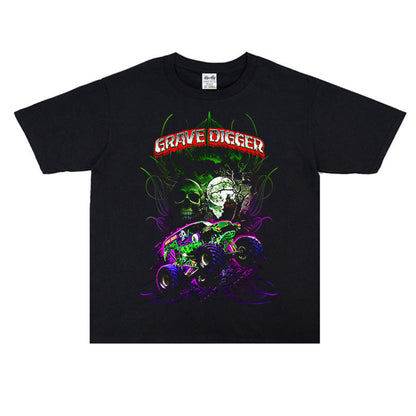 Rock Star T Shirt Gravedigger Band Printed T-shirt Washed Old