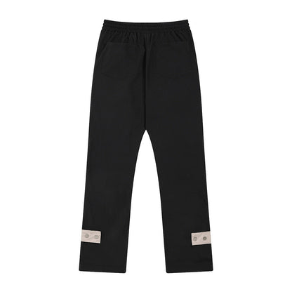 Men Sweatpants Side Zipper Straight-Leg Trousers Men's Sports Casual Pants